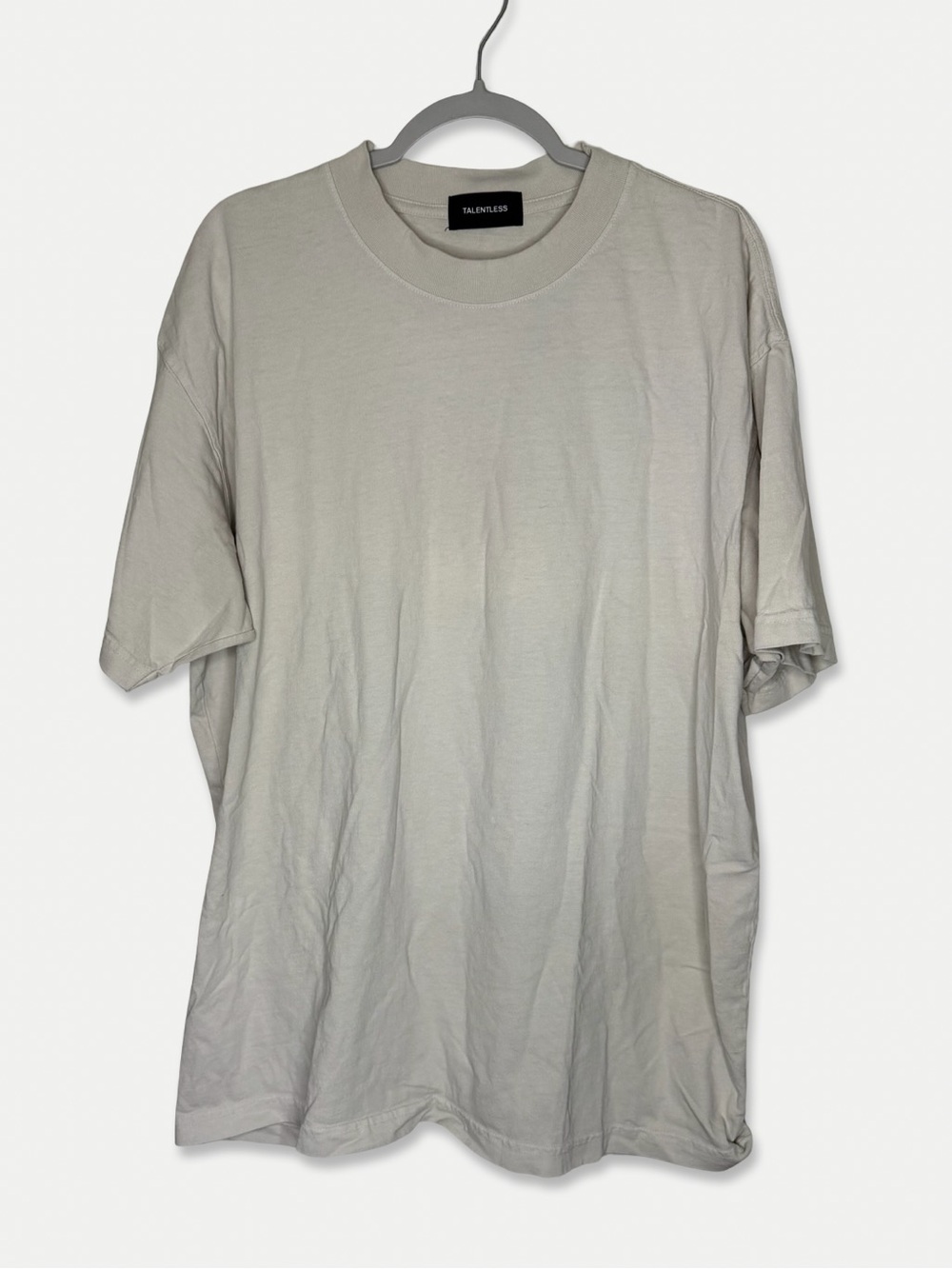 Talentless Oversized Beige Cream T-Shirt Size XL
